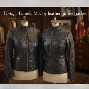 Vintage Pamela McCoy Black Leather Jacket